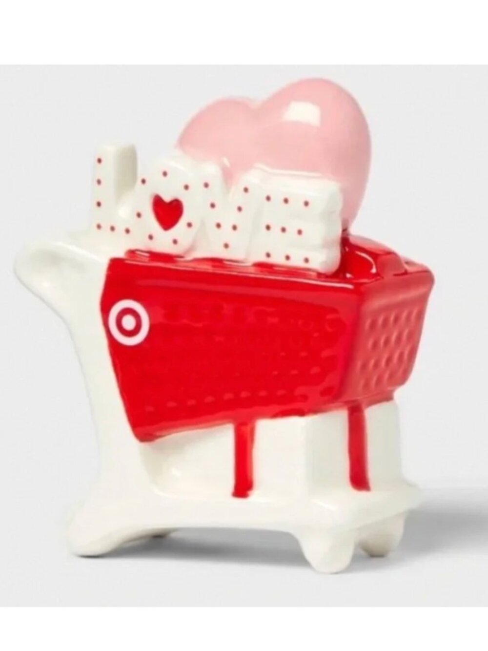 NEW Target Spritz Valentine's Day Target Red Shopping Cart Ceramic Decor